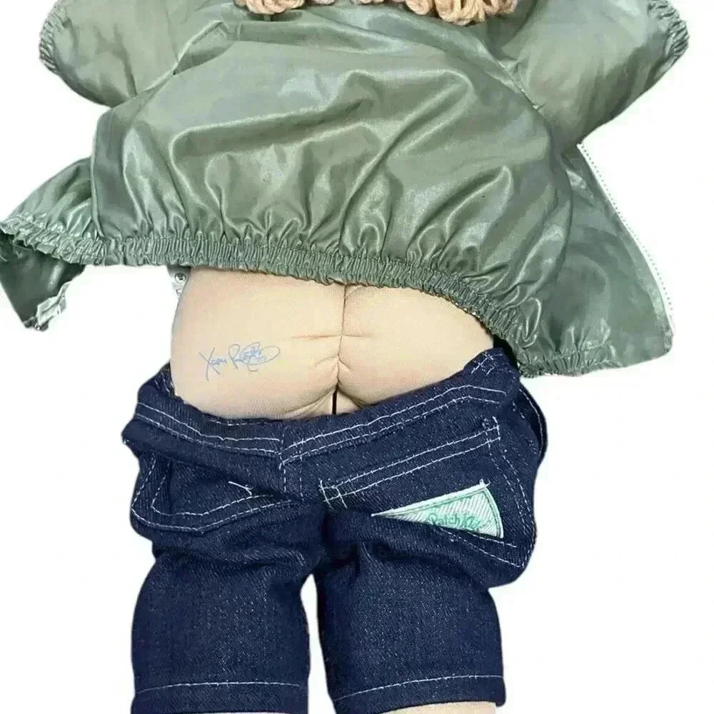 Vintage Cabbage Patch Kids Boy Doll 1978 1982 Blue Eyes Green Jacket original - Picture 8 of 9